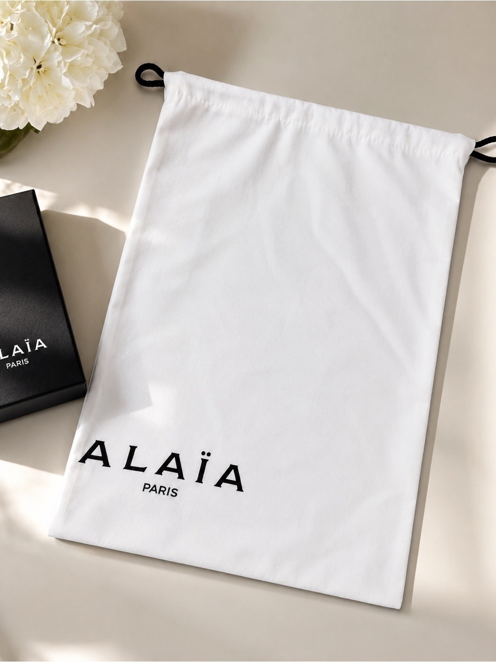 Alaïa Paris Large White Designer Dust Bag 14x18.5 Storage Pouch